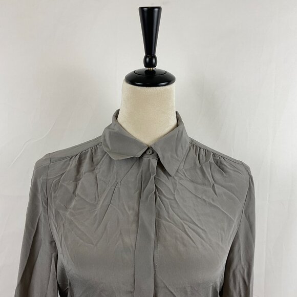 Club Monaco Shirred Back Shirt Dress S Gray Long Sleeve New NWT - Picture 2 of 13